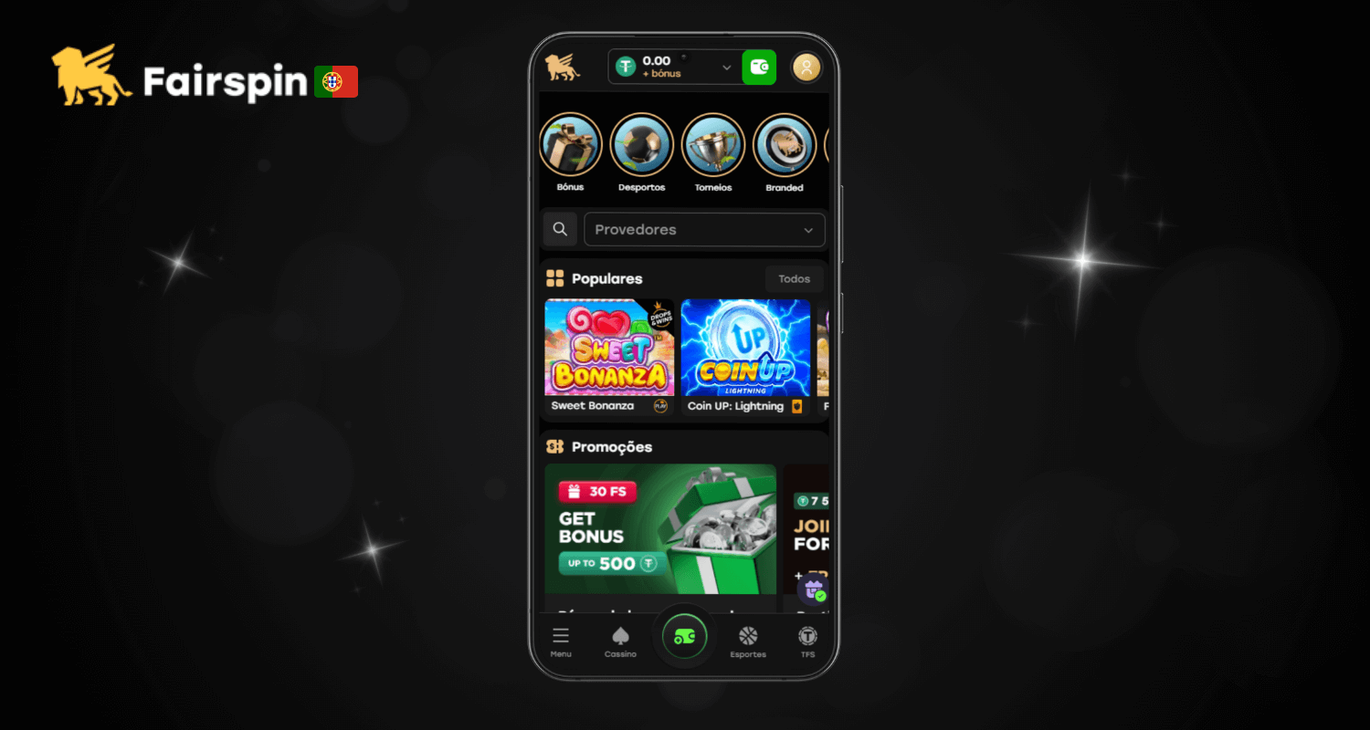 Acesse o site móvel do Fairspin Casino Portugal diretamente do seu dispositivo