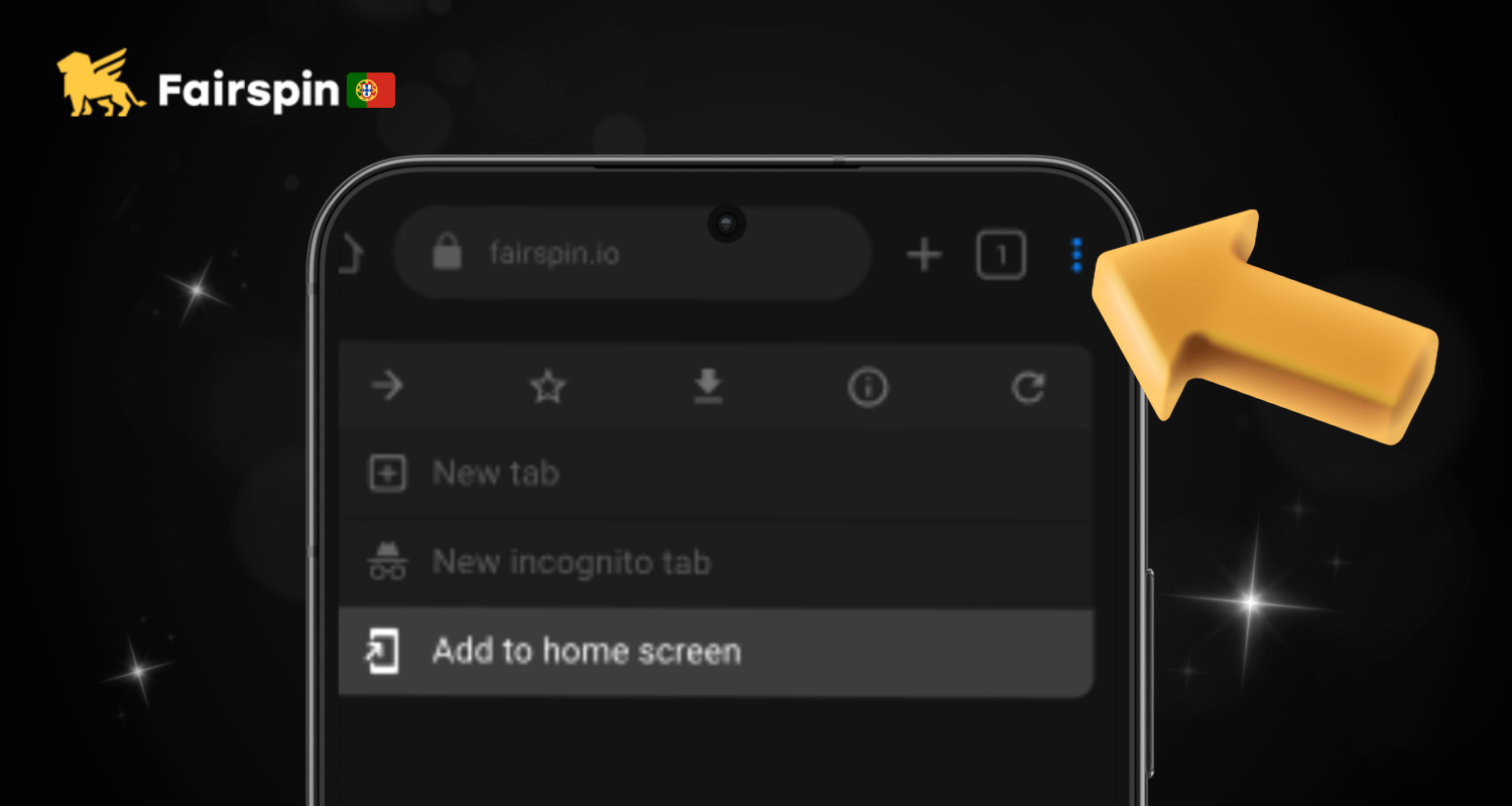 No canto superior direito do seu dispositivo, clique nos três pontos para abrir mais opções