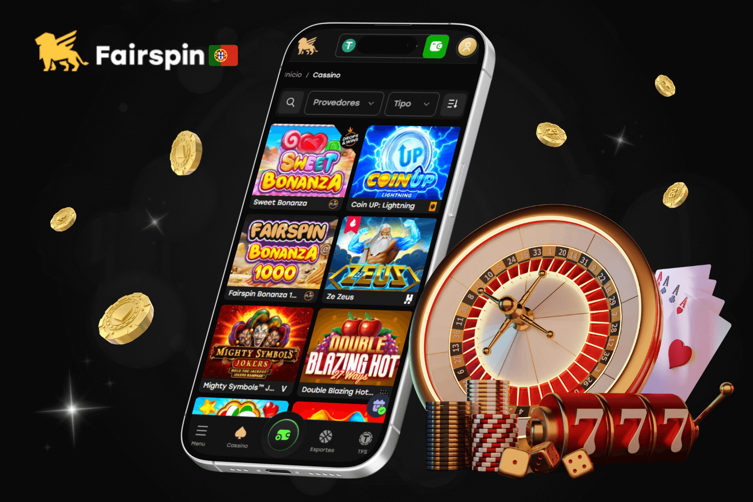 Explore uma ampla seleção de jogos de casino móveis no Fairspin Portugal